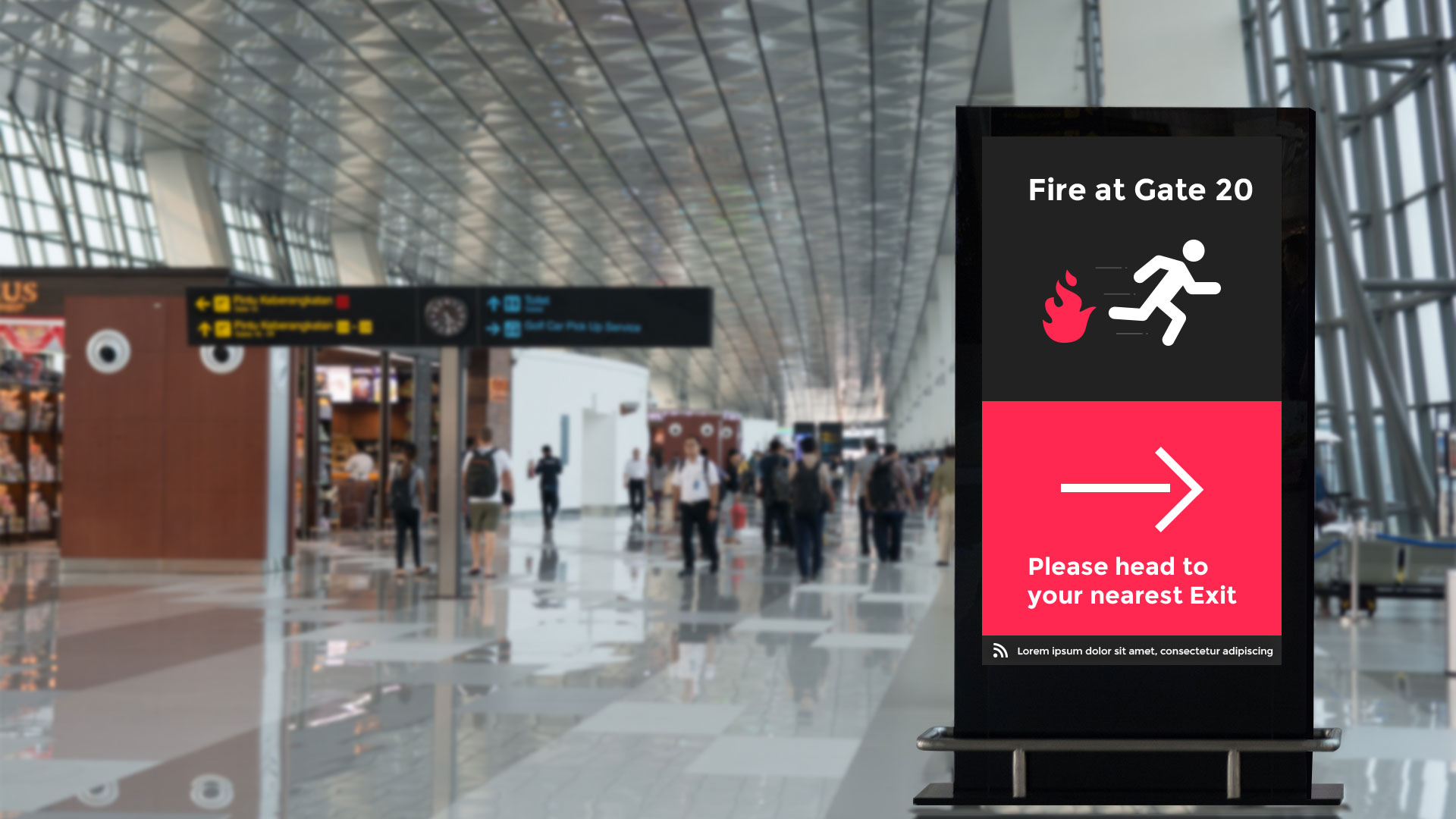 airport signage, signage solutions, communication