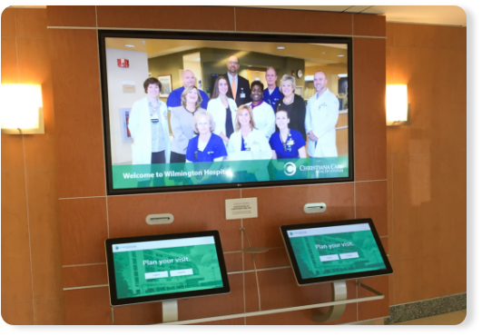 workplace technology, corporate wayfinding, healthcare signage
